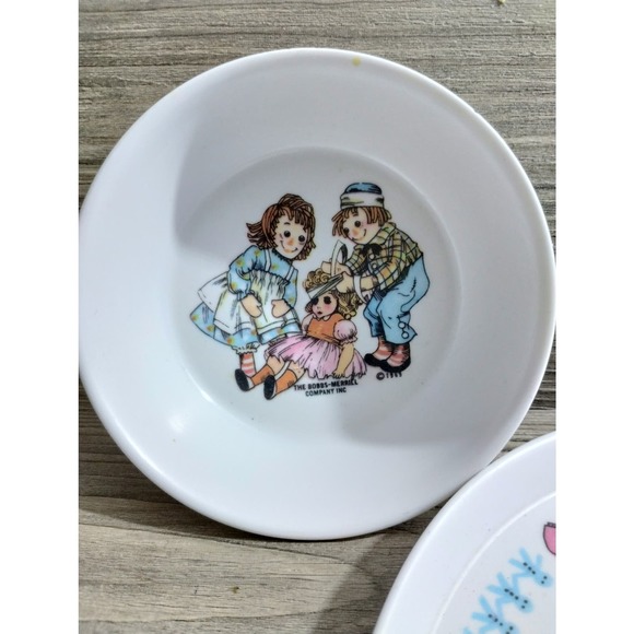 Vintage Raggedy Ann & Andy 2pc Dish Set Oneida Deluxe Bowl and Plate (b7) - Picture 2 of 6